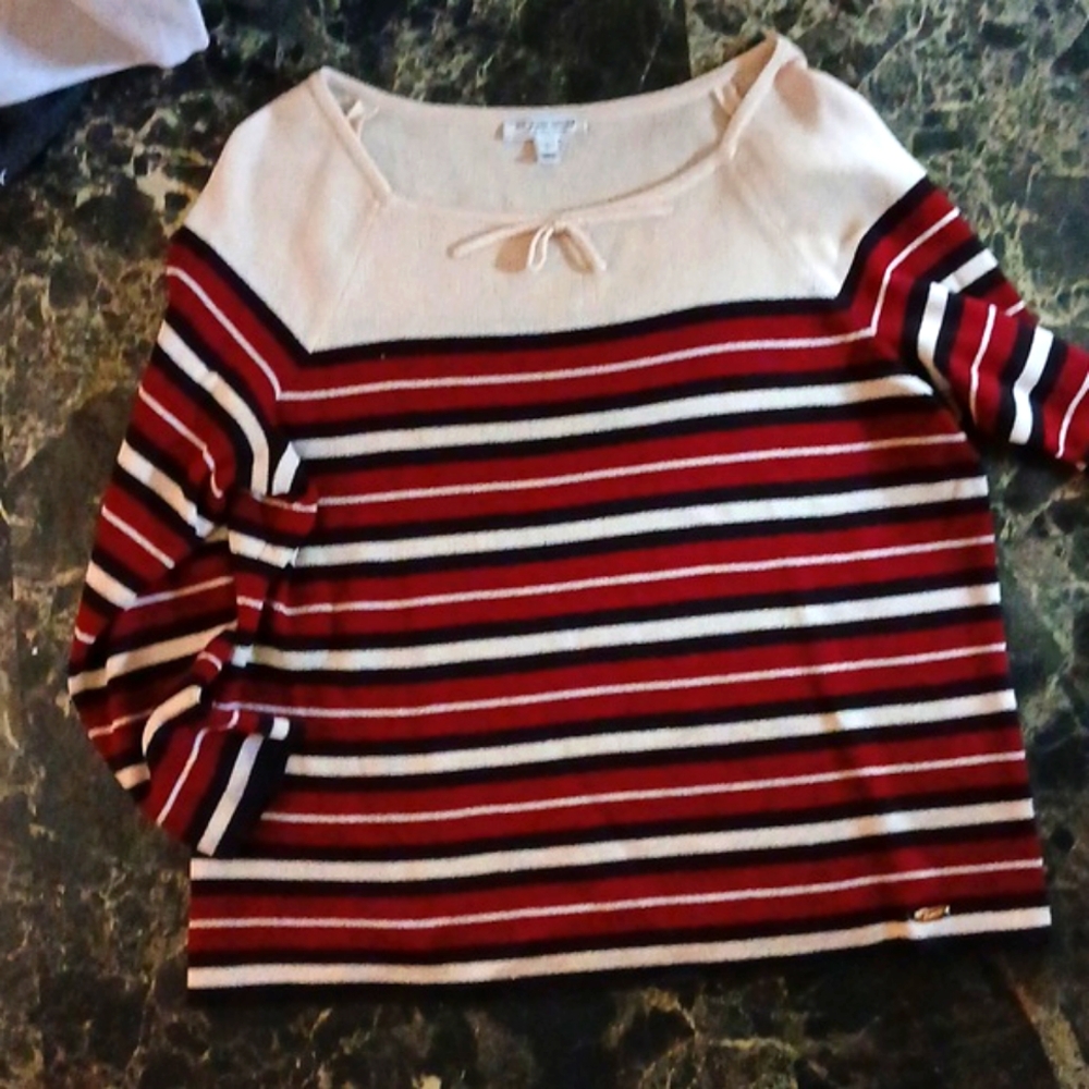 St. John Sport By Marie Gray Striped Vintage Sweater